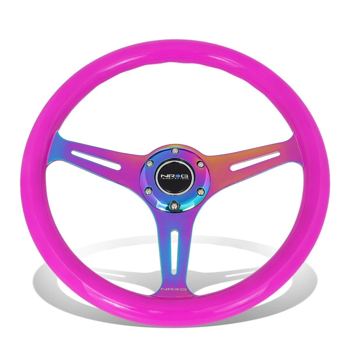 Nrg 35cm Neon Purple Wood Grain Neo Chrome Spoke | Built Supply Co