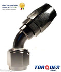 AN -10 (AN10) 45 DEGREE Swivel Seal BLACK Hose Fitting
