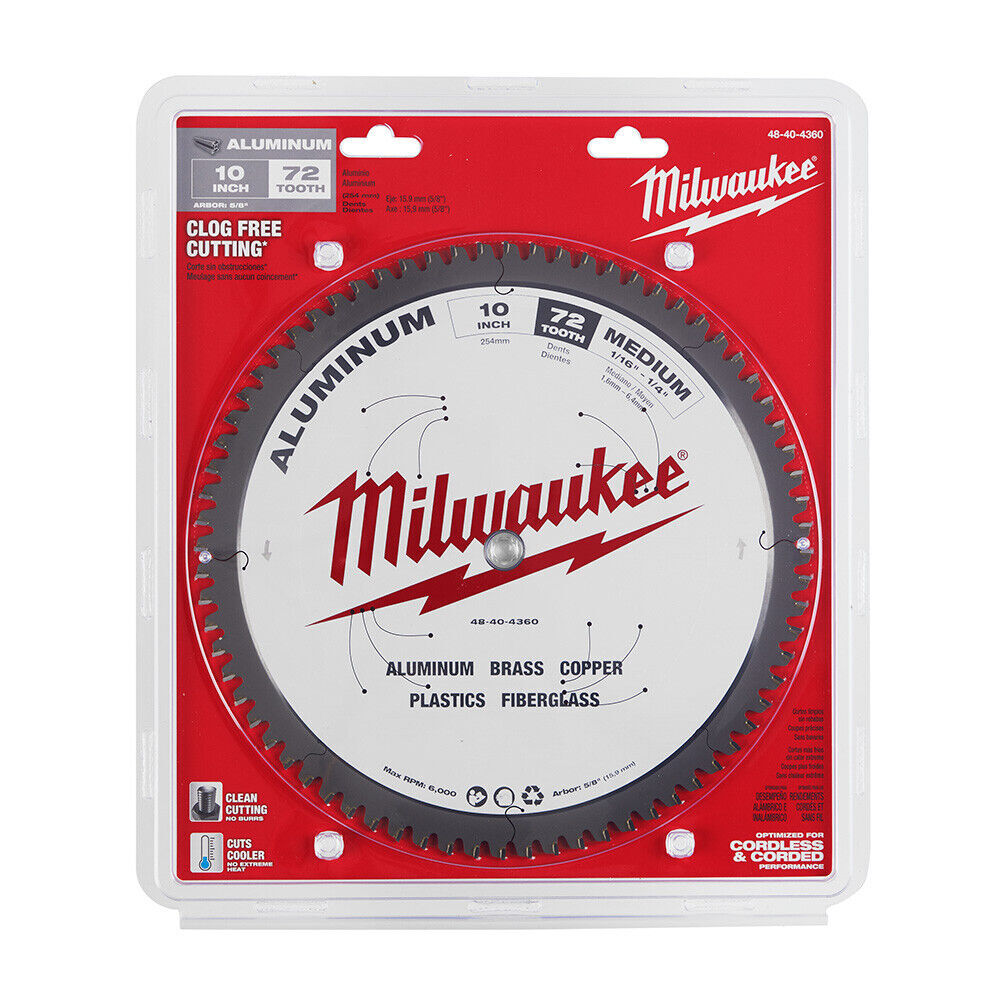 Milwaukee 10" Aluminum Metal Cutting Circular Saw Blade