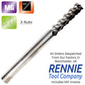 Solid Carbide Aluminium Long / Extra Long End Mill 45 Degree Helix 3