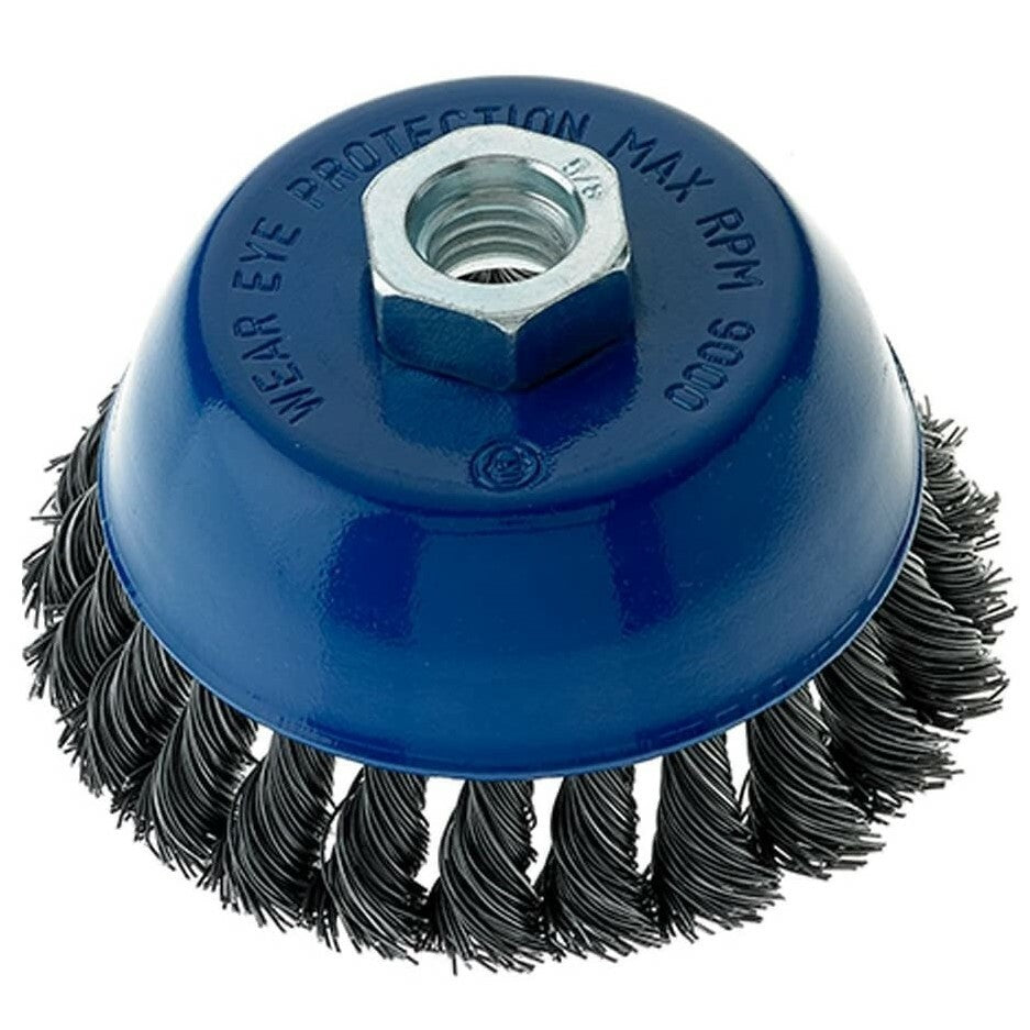 2 Pack - 4″ x 5/8″-11 Carbon Steel Wire Knot Cup Brush for Angle
