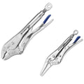 WORKPRO 2-Piece Locking Plier Set 10" Curved Jaw & 6.5" Long Nose