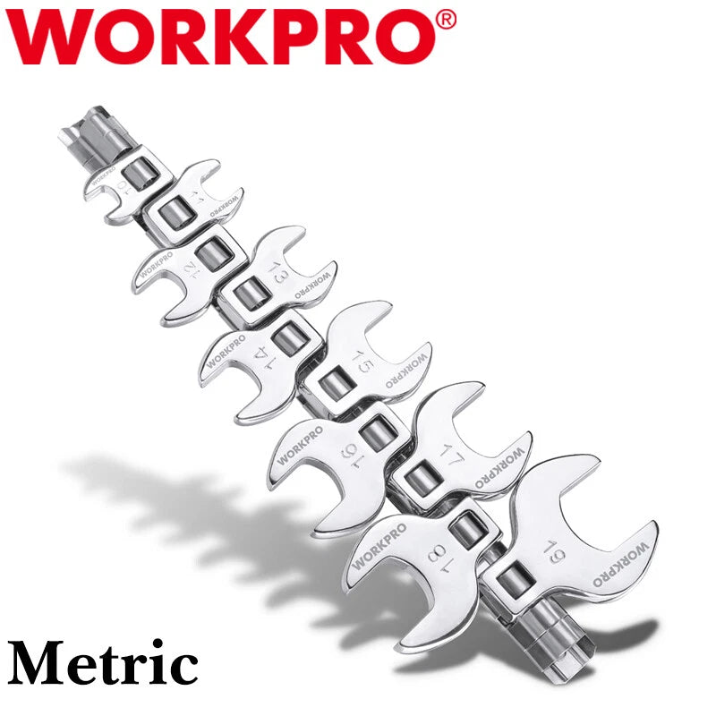 WORKPRO 3/8" Drive Crowfoot Wrench Set 10PIECES Metric 10-19mm Crowfoot Wrenches