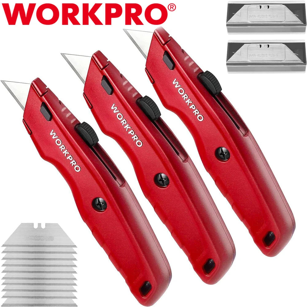 Workpro // Utility Knife Quick Change Blade Razor Knife W/extra Blades