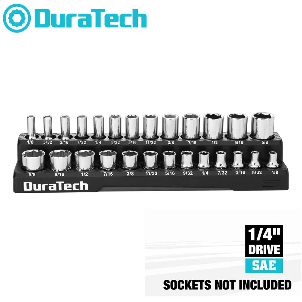 Duratech Magnetic Socket Organizer Set 1/4" Drive Sae Socket Holders