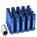 Open End M12x1.5 90mm Tall 25mm Od Blue Aluminum Jdm Lug Nuts+adapter