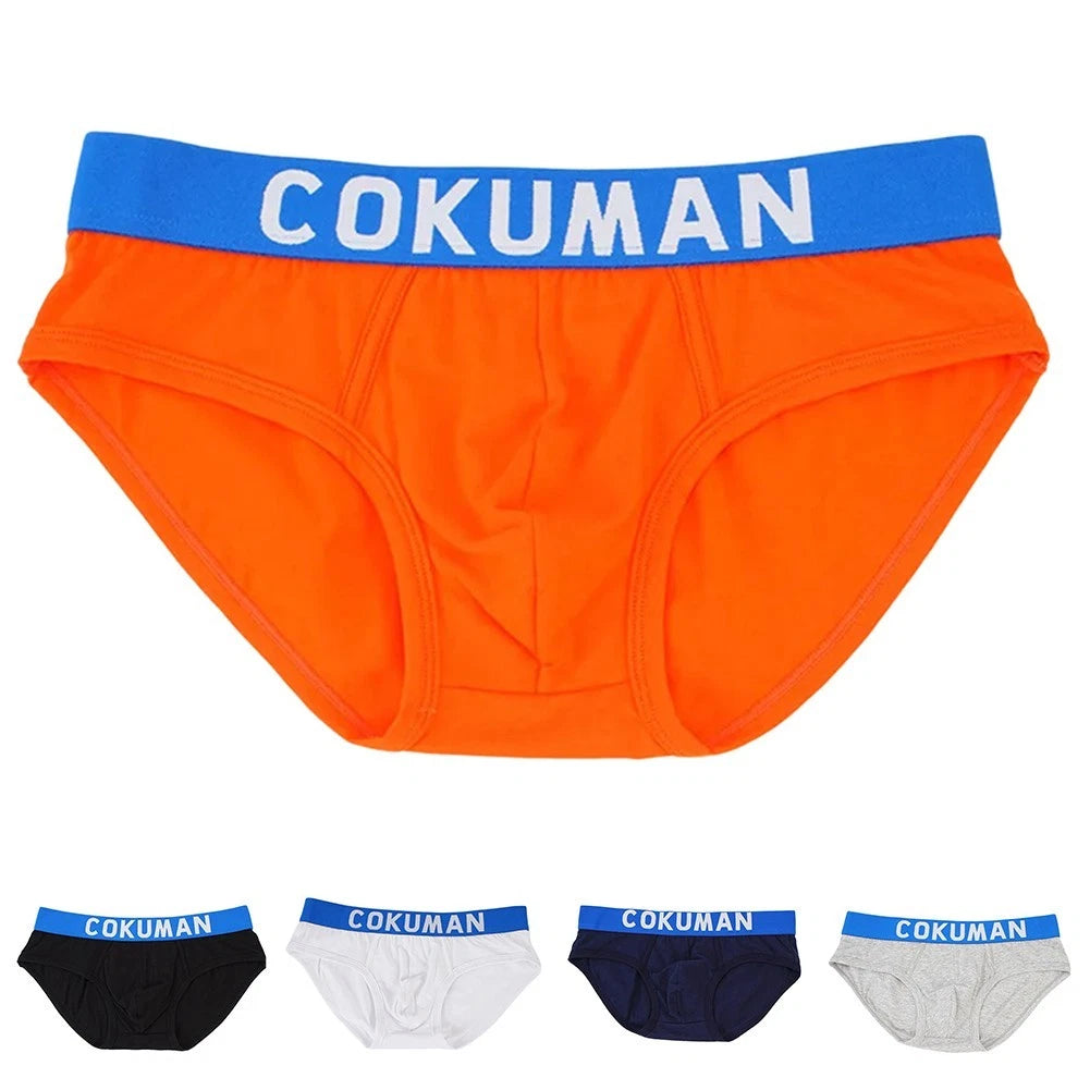 Men Cotton Briefs Breathable Mid Waist U Pouch Underwear For Sports
