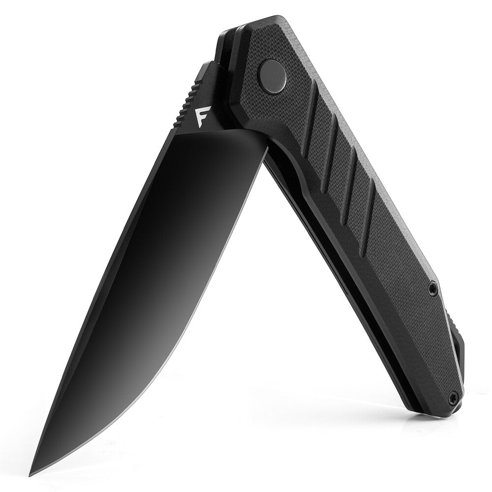 Flissa Pocket Knife Edc Knife W/button Lock Pocket Clip 3.2" D2 Blade