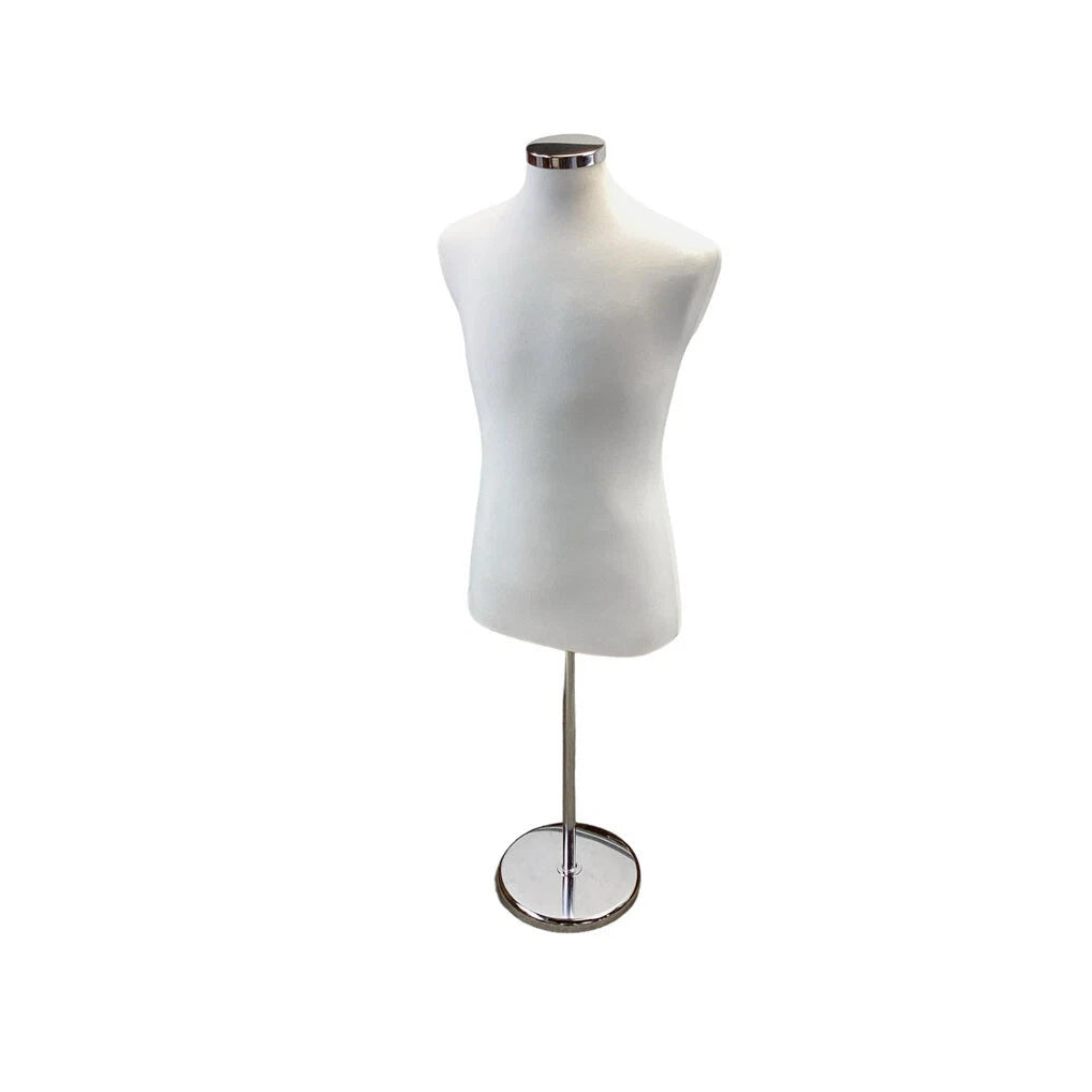 Cream Coat Form & Neckblock Mannequin W/ Metal Stand, Adjustable