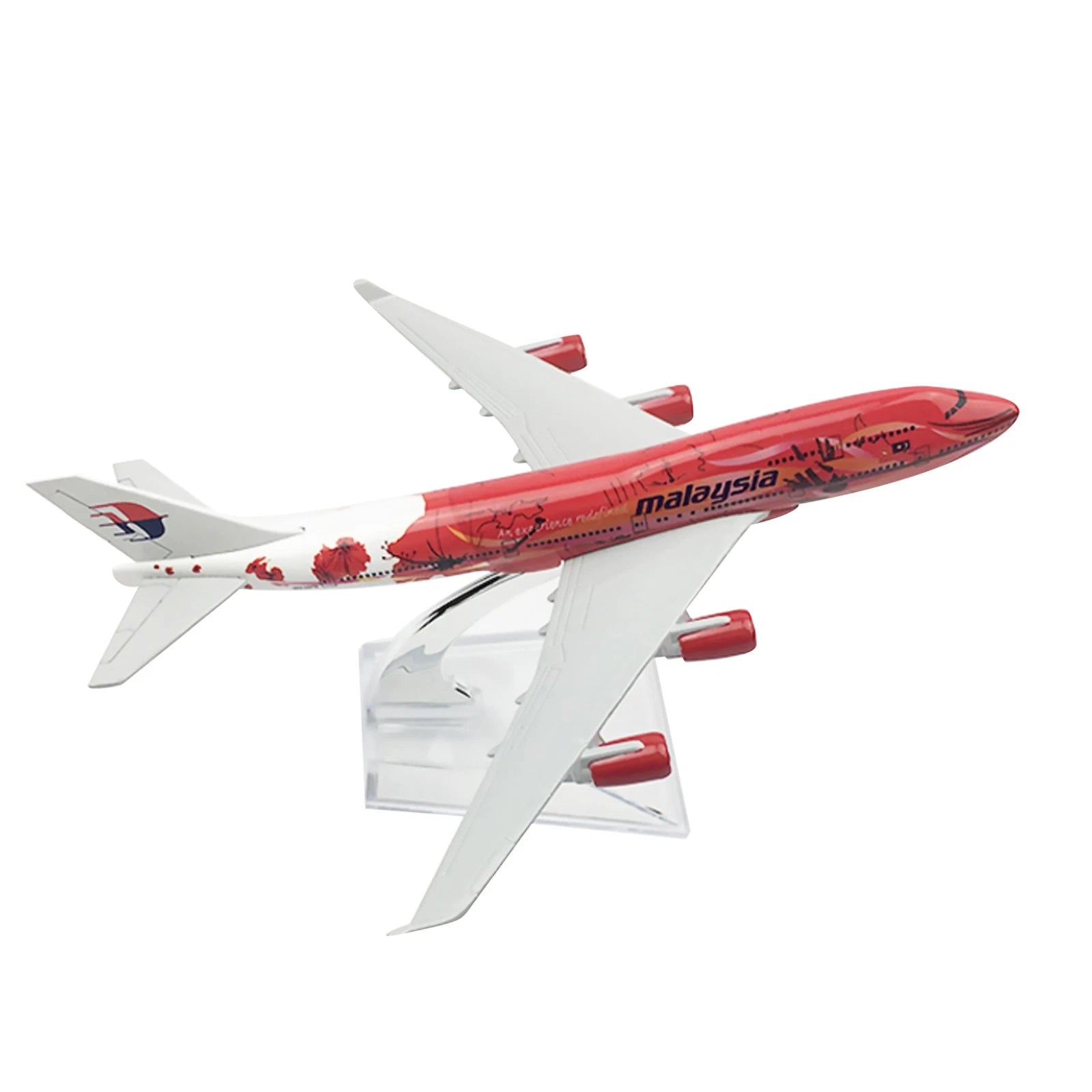 1:400 15cm Aircraft Malaysia Red Flower B747 Alloy Plane Model