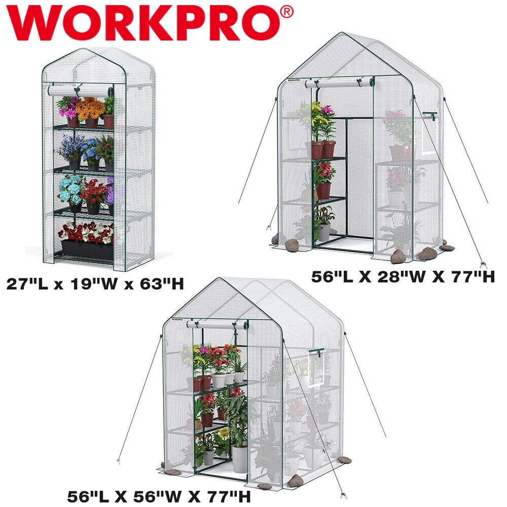 Workpro Gardening Greenhouse Multi-size W/shelves Thicken