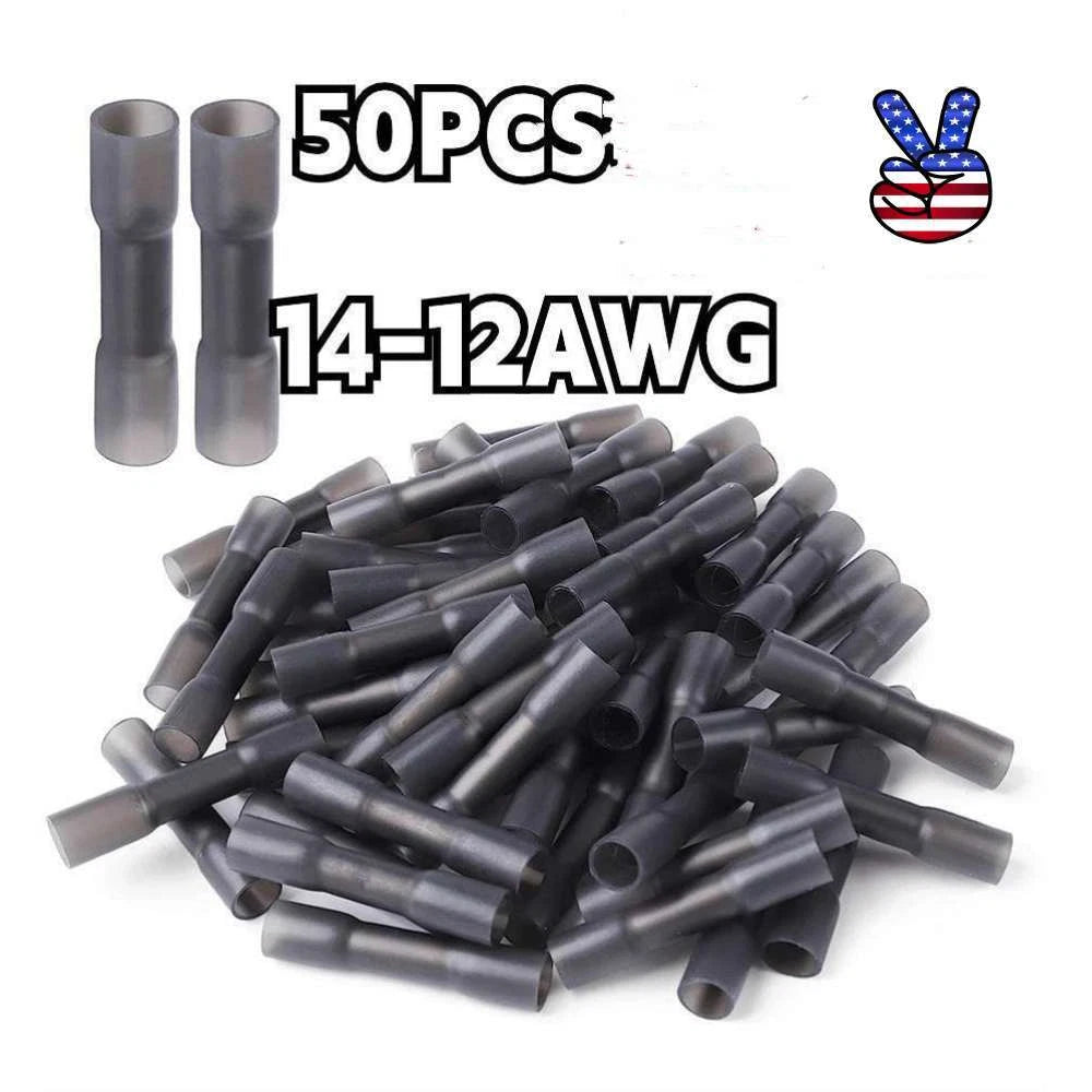 Copper 14-12awg 3:1 Ratio Heat Shrink Butt Wire Crimp Connectors