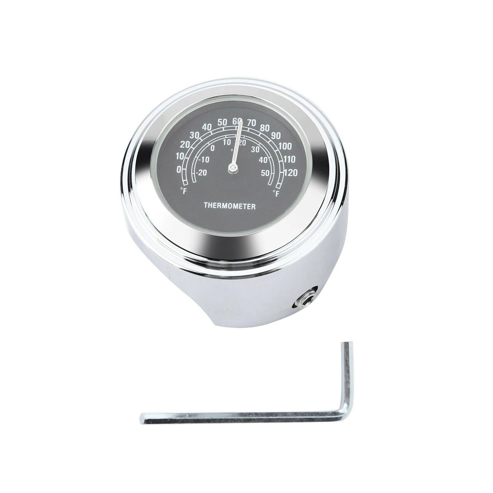 Waterproof Motorcycle Mobike Front Chrome Handlebar Mount Thermometer