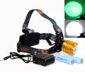Rechargeable 10000lm T6 Led Head Lamp Green White Light 4 Hydroponic