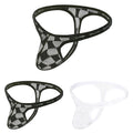 Mens For Ultra Thin Plaid Underwear Low Waist Thongs Briefs With
