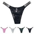 Women's Sexy Low Waist Lace T Back Thongs High Cut G String Panties