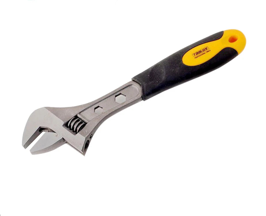12'' Cr-v Adjustable Wrench Spanner Shifter 42mm Wide Open Jaw W Hex