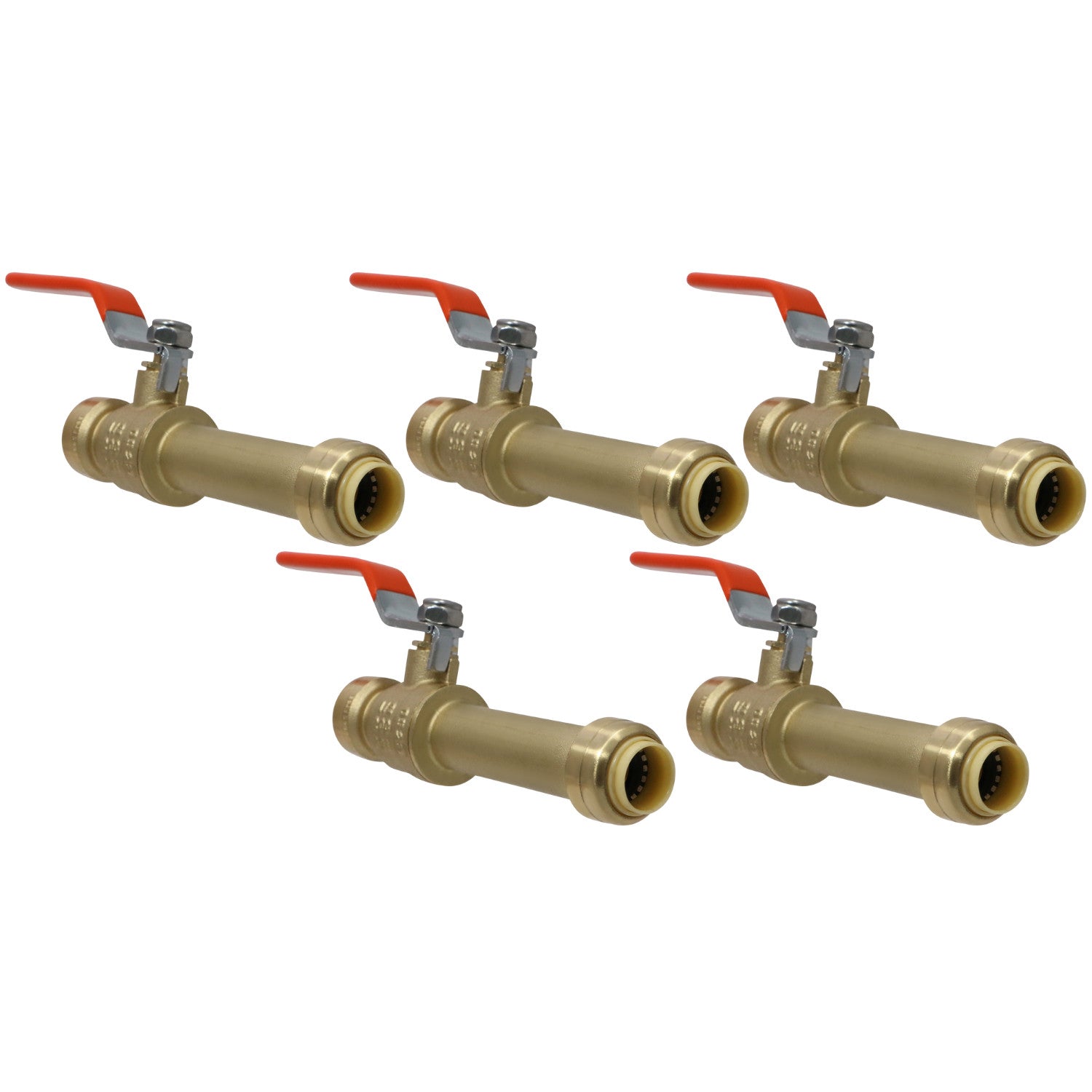 5 Pack XFITTING 1/2" Push Fit Slip Ball Valve, Lead Fre