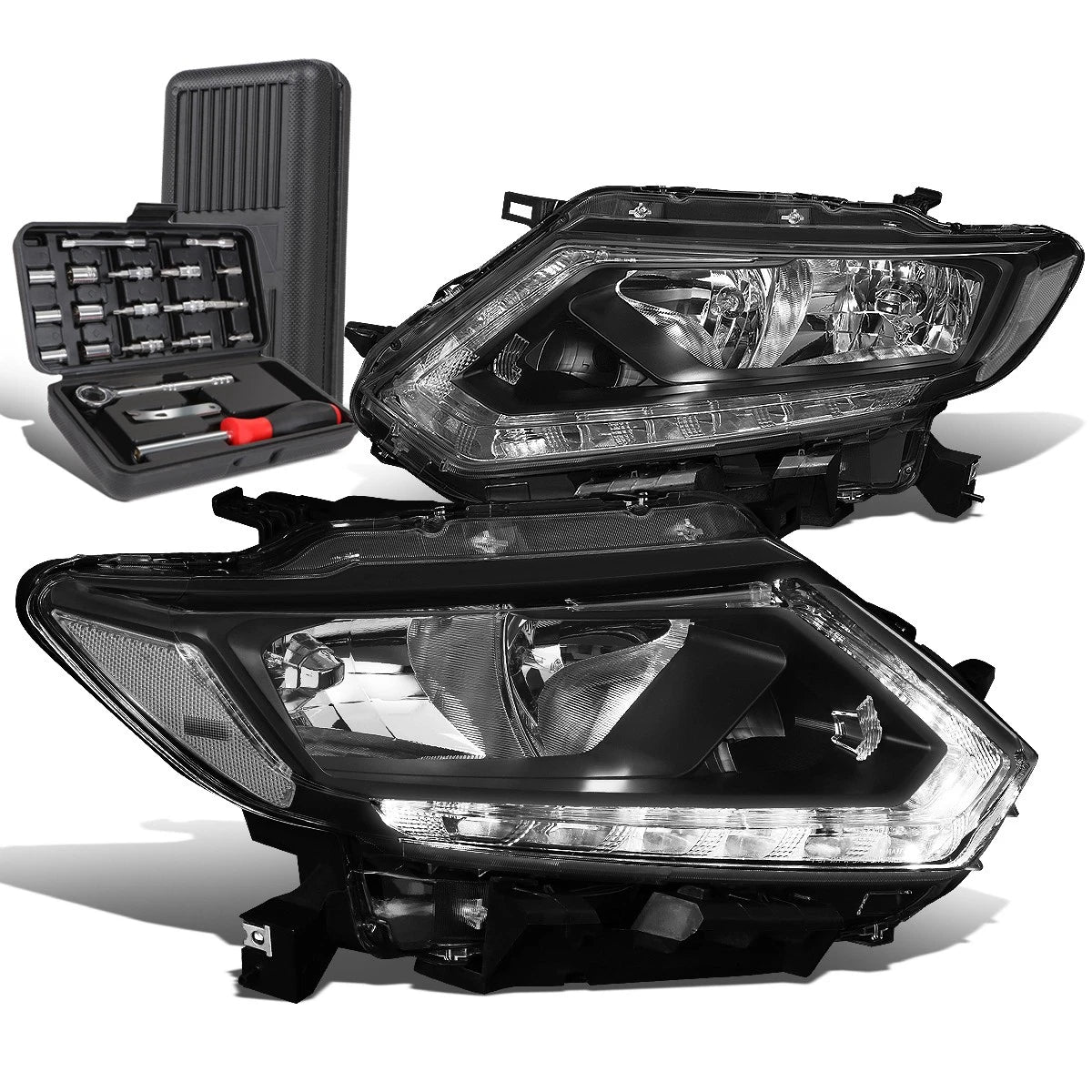 For 2014-2016 Rogue Led Drl Pair Black/clear Side | Built Supply Co