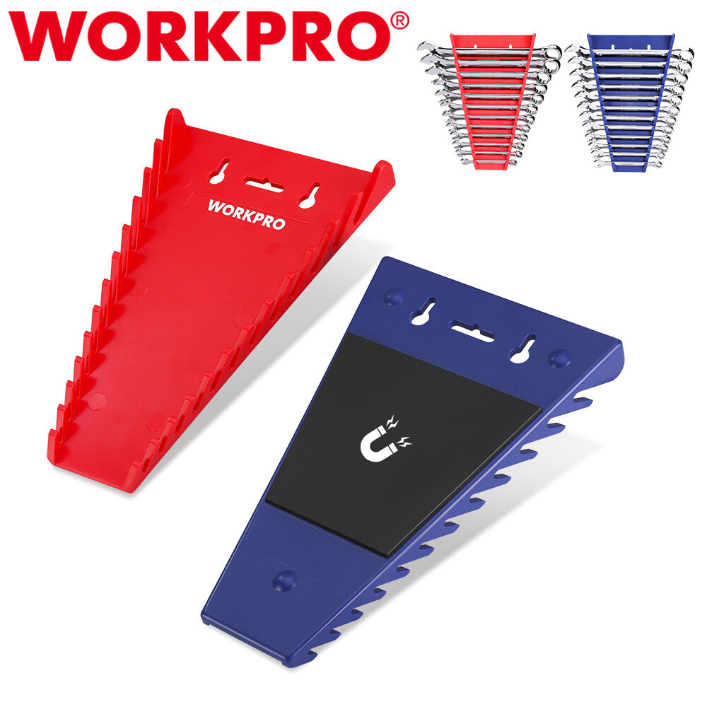 WORKPRO 2PC Magnetic Wrench Organizer Holder Set SAE 1/4"-15/16"