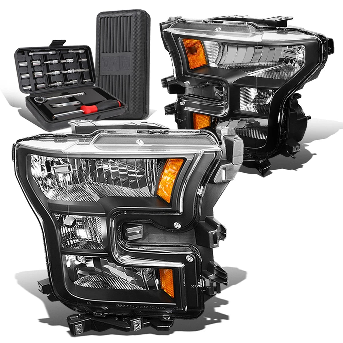 For 2015-2017 Ford F150 Pickup Pair Black/ Amber | Built Supply Co