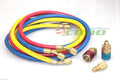 Hvac Ac R12 R134a R22 Charging Testing Color Hoses W/ Quick Adapter +