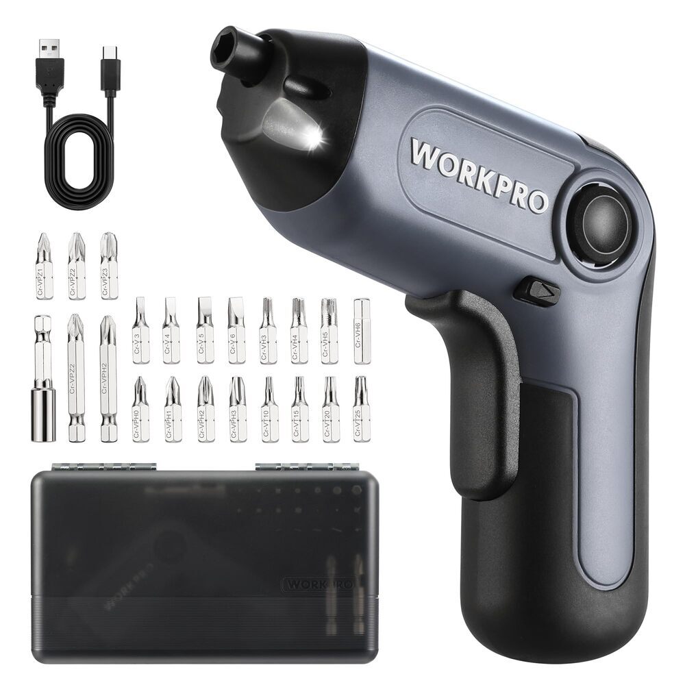 WORKPRO Electric Cordless Screwdriver Offset Driving Shaft 3.6V Screw