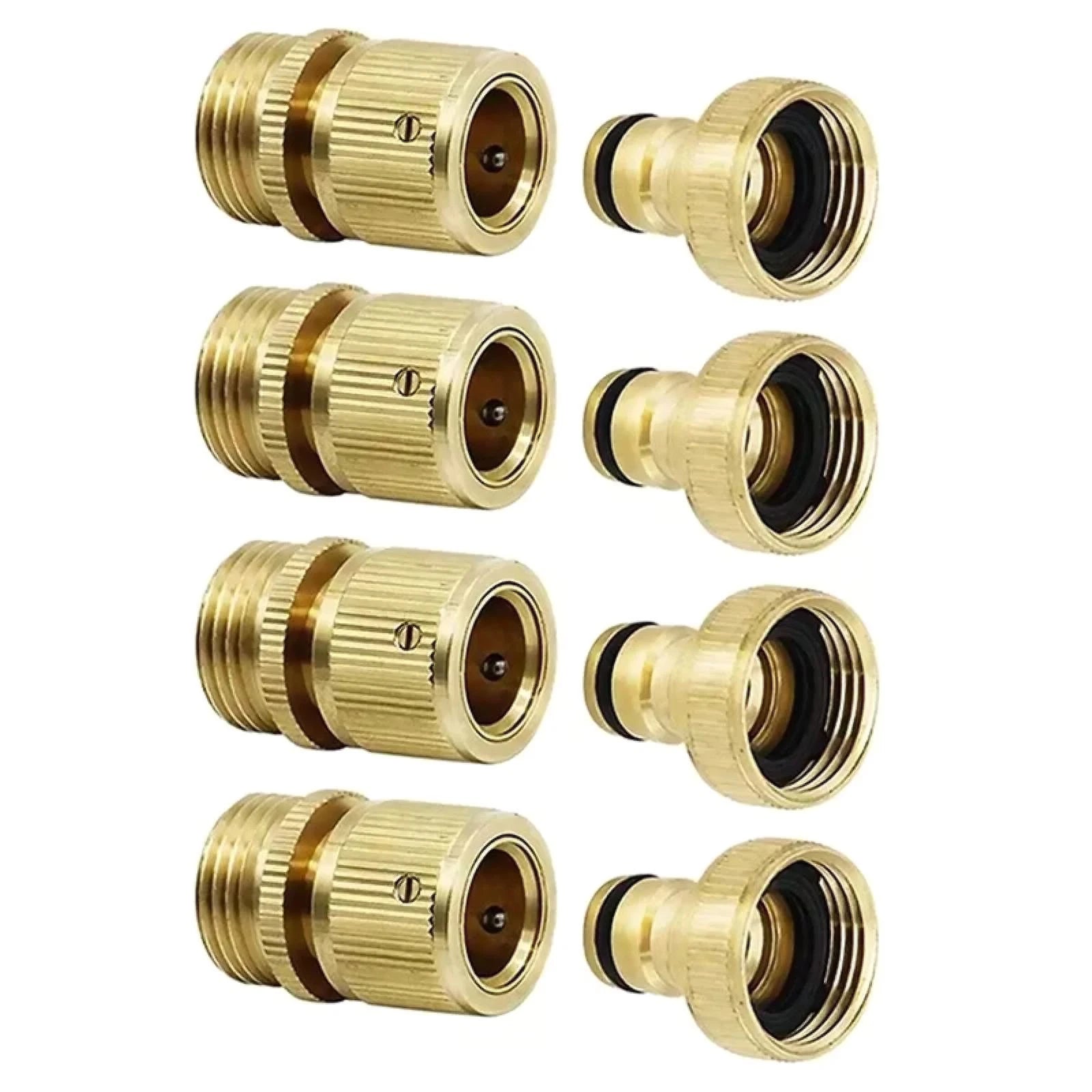 4 Pair 3/4in Ght Thread Garden Hose Quick Connector With Excellent