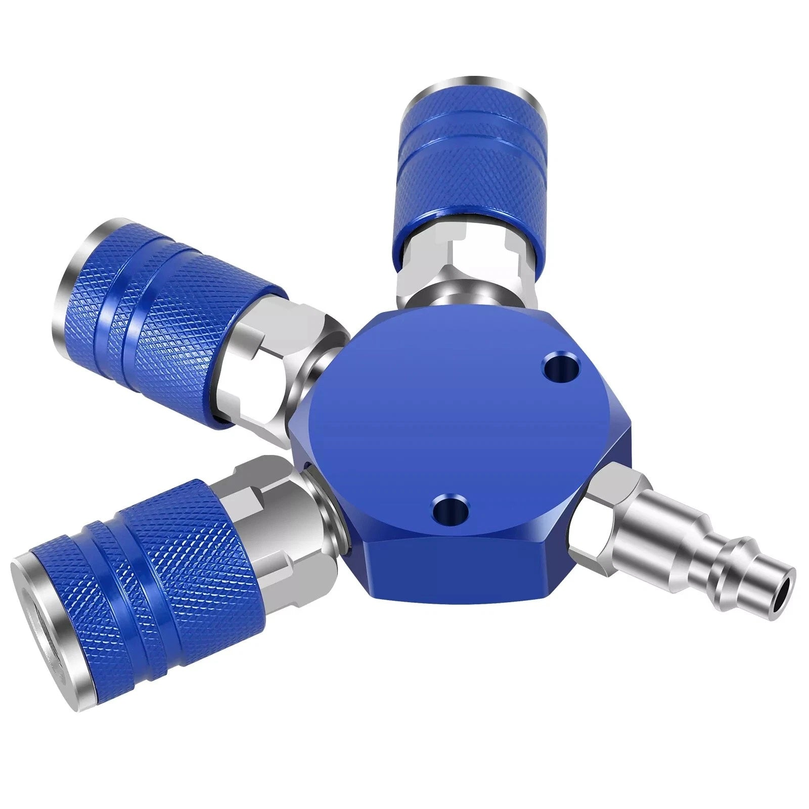 1/4 Inch 3 Way Air Manifold Air Hose Splitter Durable Quick Connect