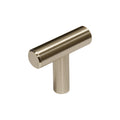 Euro Bar Style 1-9/16" Brushed Nickel Mini Cabinet Door Drawer T Knob