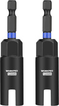 WORKPRO 2PCS Power Wing Nut Driver Bit 12mm 1/4" Hex Shank Nut Driver