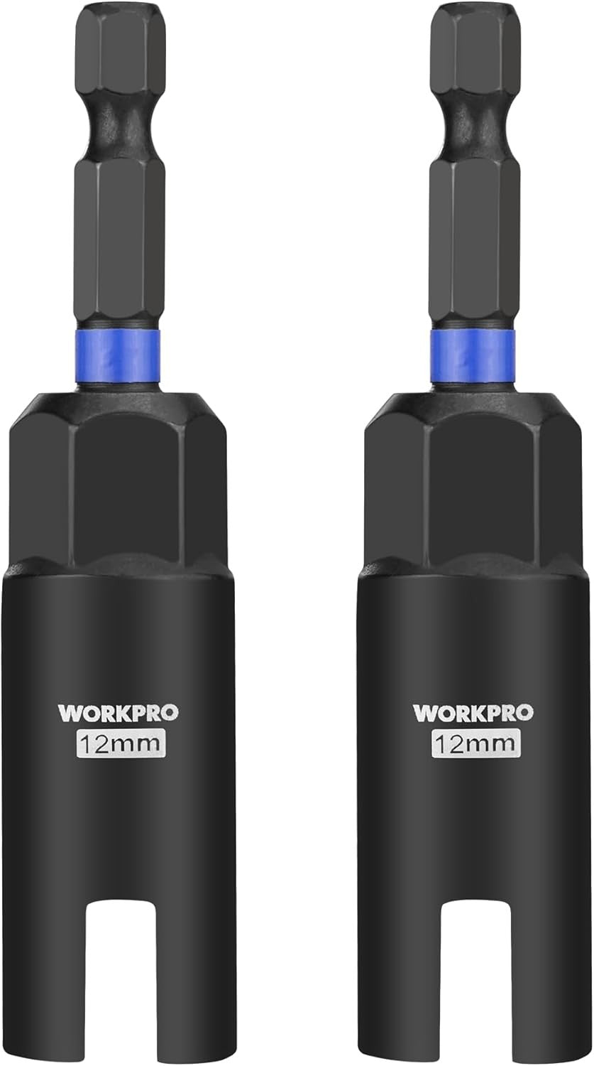 WORKPRO 2PCS Power Wing Nut Driver Bit 12mm 1/4" Hex Shank Nut Driver