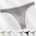 Men's Seamless Ice Silk Thong With 3d Bulge Pouch T-back And
