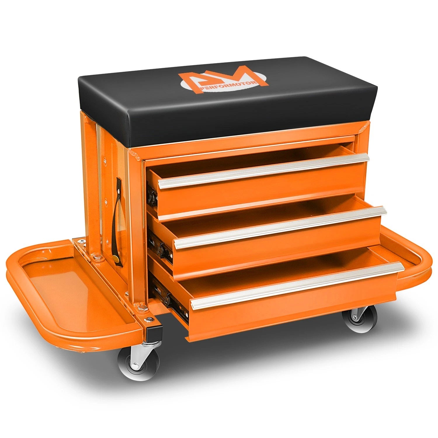 7.87x 2.36 350lbs Capacity 2-in-1 Mechanics Roller Seat Orange Work