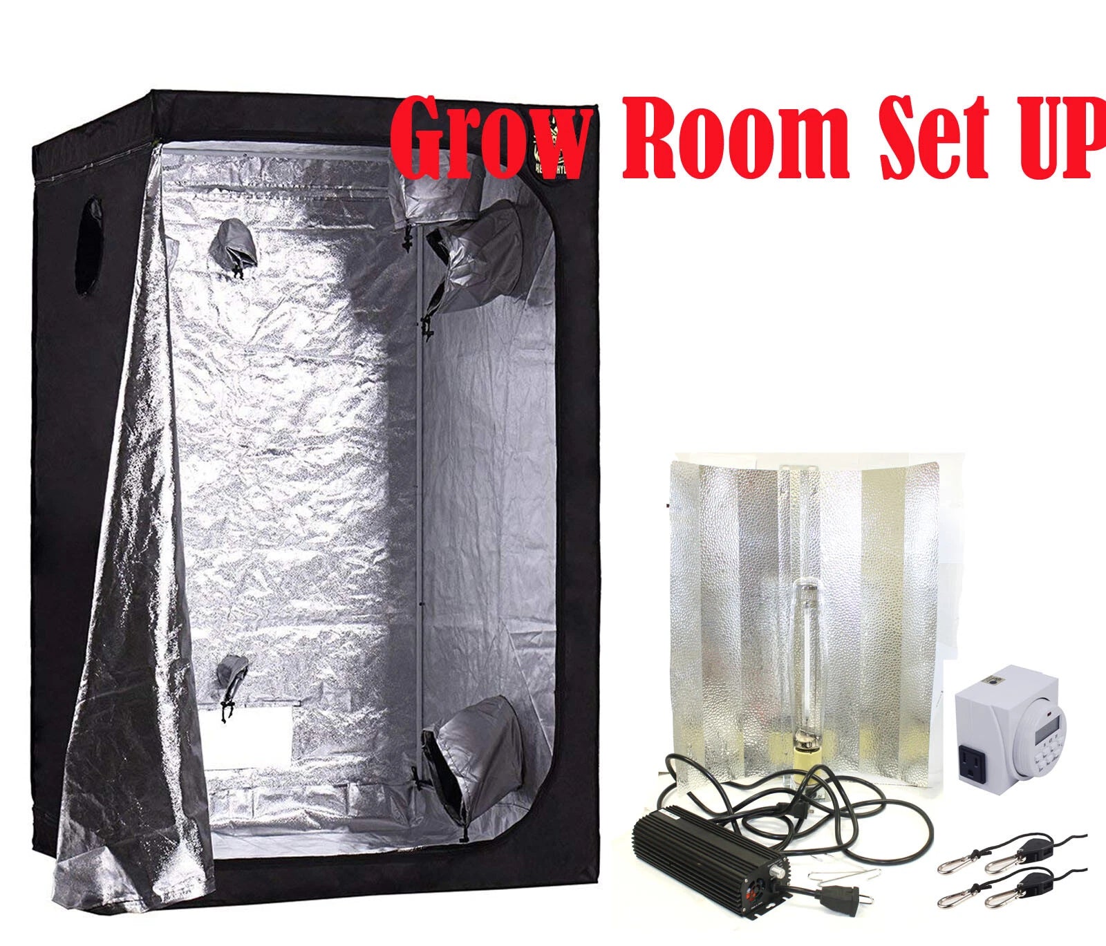 Complete Hydroponic Mylar Grow Tent W/1000W Hps Ballast Wing