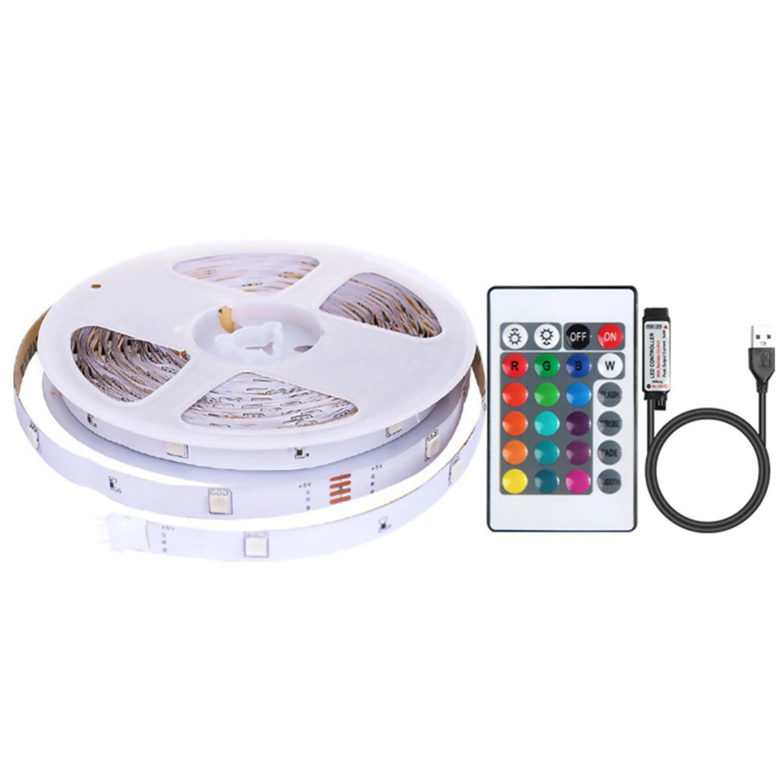 5m Usb Led Strip Lights Rgb 5050 Colour Changing Tape Tv Cabinet