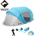 VILLEY 2Person Pop Up Tent Waterproof Camping Beach Tent Automatic Setup Instant