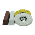 4 Pc Kit: 8” White & Yellow Airway Buffing Wheel and 2 Polishing