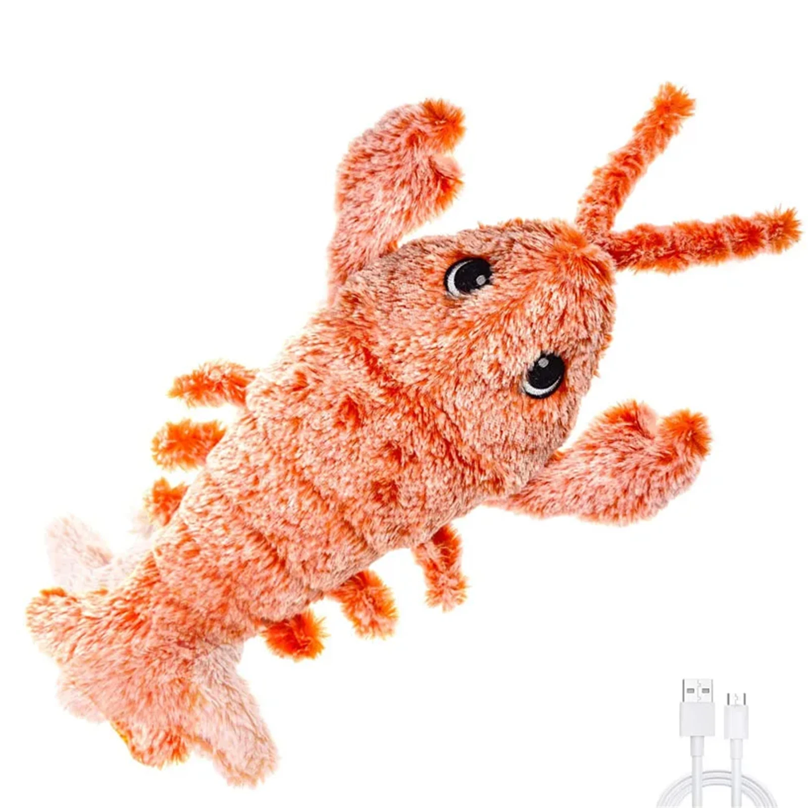Electric Simulation Lobster Jumping Cat Toy Shrimp Moving Toy Usb
