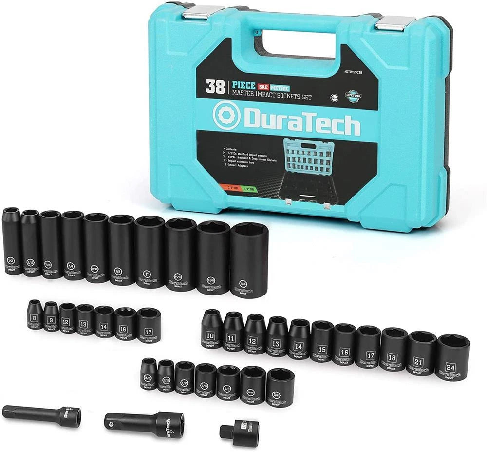 Duratech 38-piece Socket Set 1/2" & 3/8" Drive Impact Socket Set