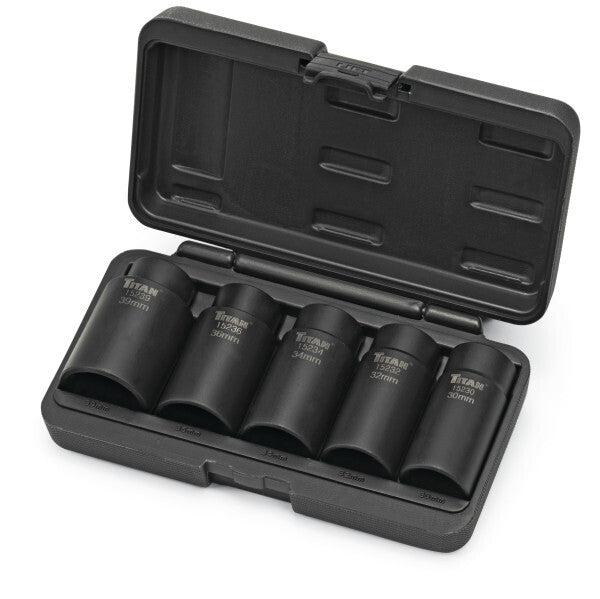 Titan 5-Piece 1/2" Drive Axle Nut Socket Set by Titan