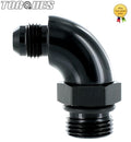 An -6 (-6 An) to Orb-8 (3/4" Unf) O-Ring Boss 90 Degree Full Flow