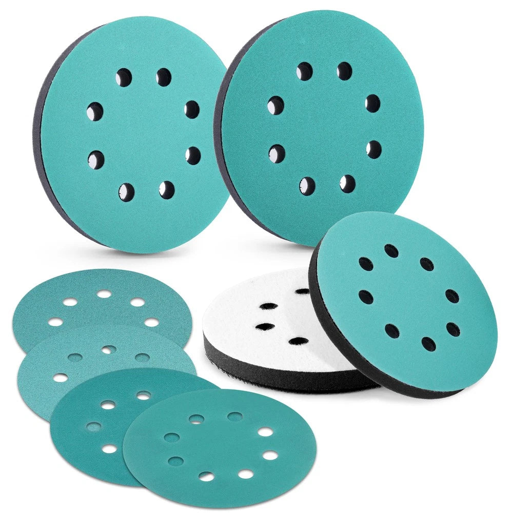 Workpro 4-pack 5" Interface Pads With 8 Sanding Disc 8 Holes