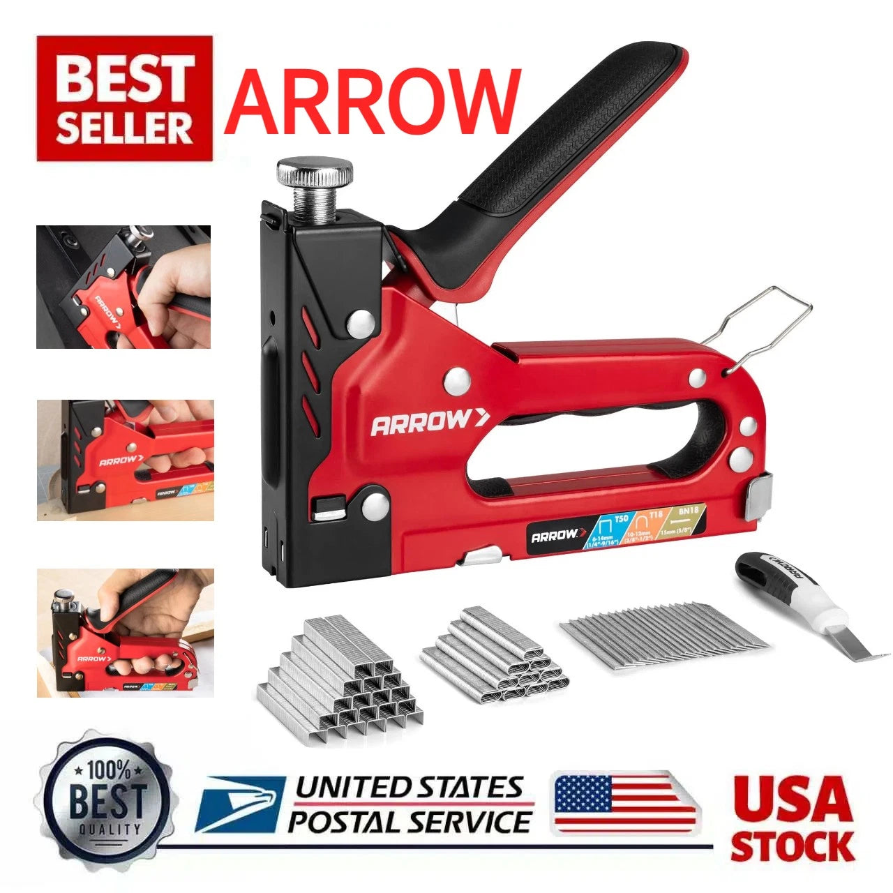 Arrow Heavy Duty 3 In 1 Hand Staple Gun Tacker With 3000 Staples Hand