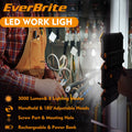 EverBrite 3000LM LED Rechargeable Work Light Folding Work Light 3 Lighting Modes