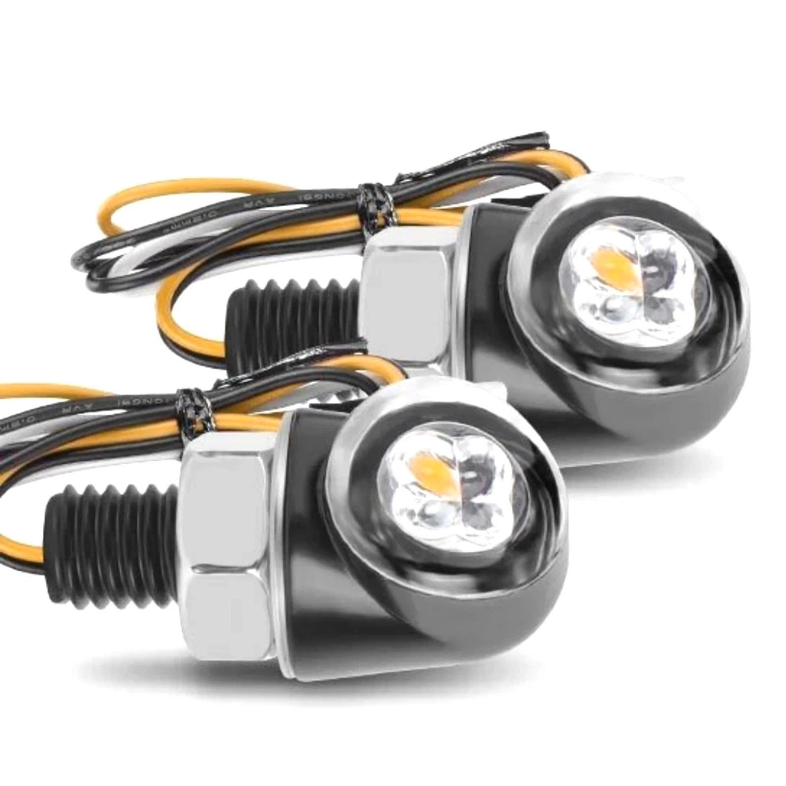 New Led Turn Signal Lights Pair For Motorcycle Dirt Bike 12V Amber