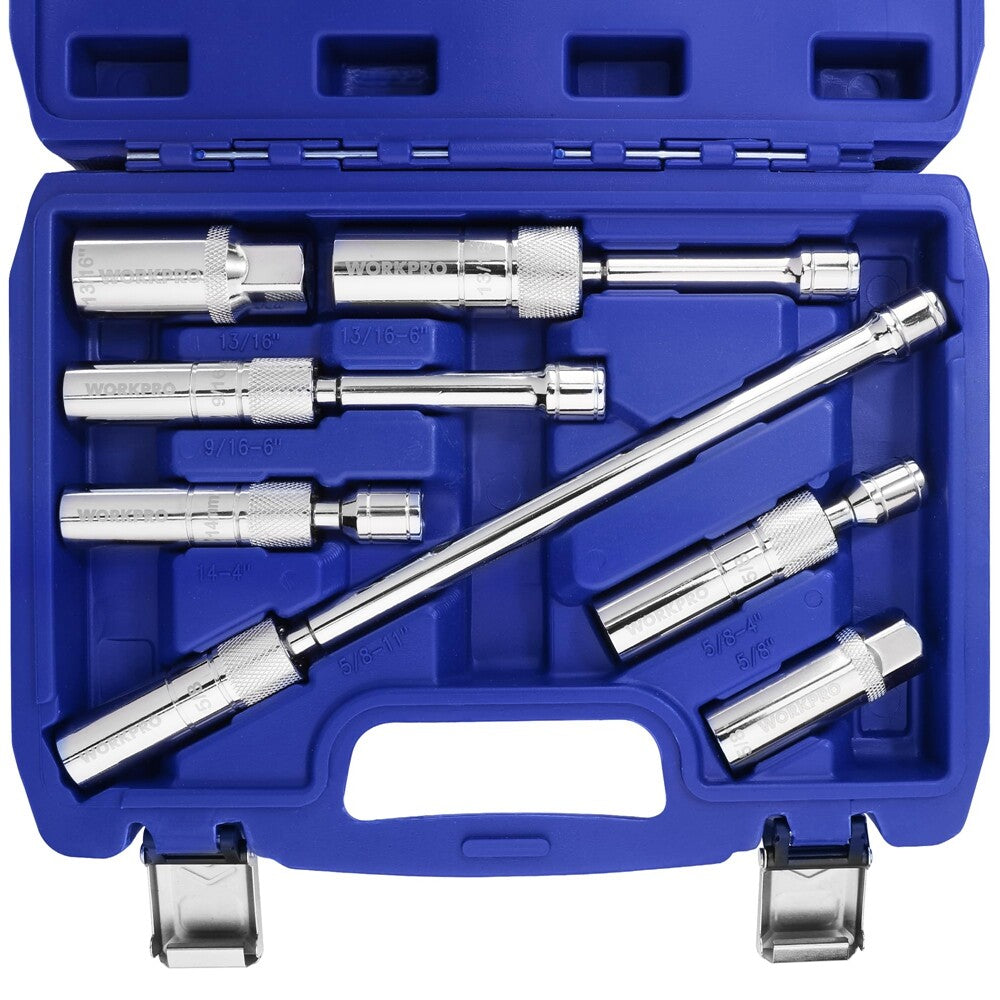 WORKPRO 7 PCS Magnetic Swivel Spark Plug Socket Set by WORKPRO
