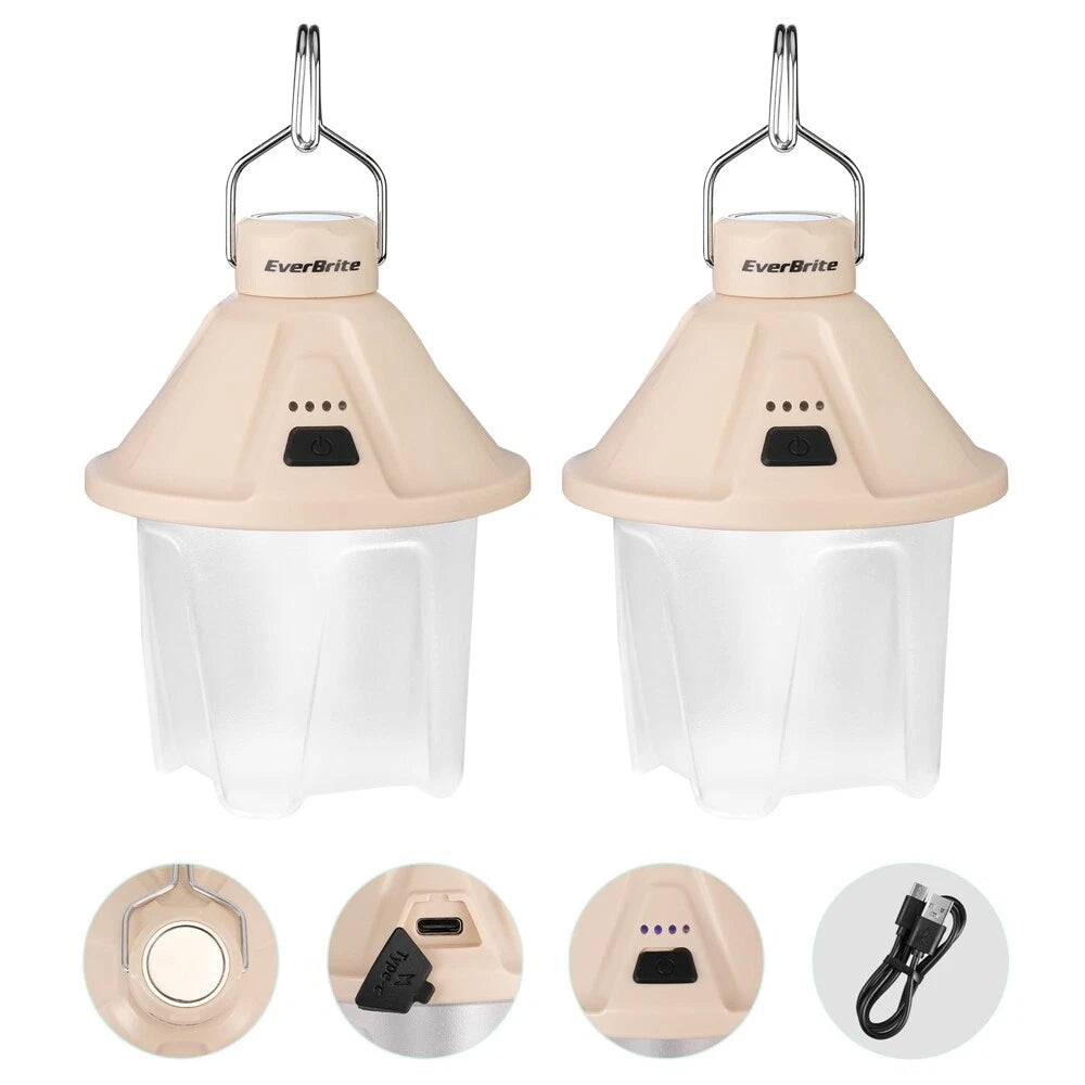 450lm Rechargeable Camping Lantern Usb C Magnetic Top Hook 5 Lighting