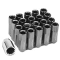 Aluminum Gun Metal 16 Lug+4 Lock Nut+adapter M12x1.25 20mm Od/60mm