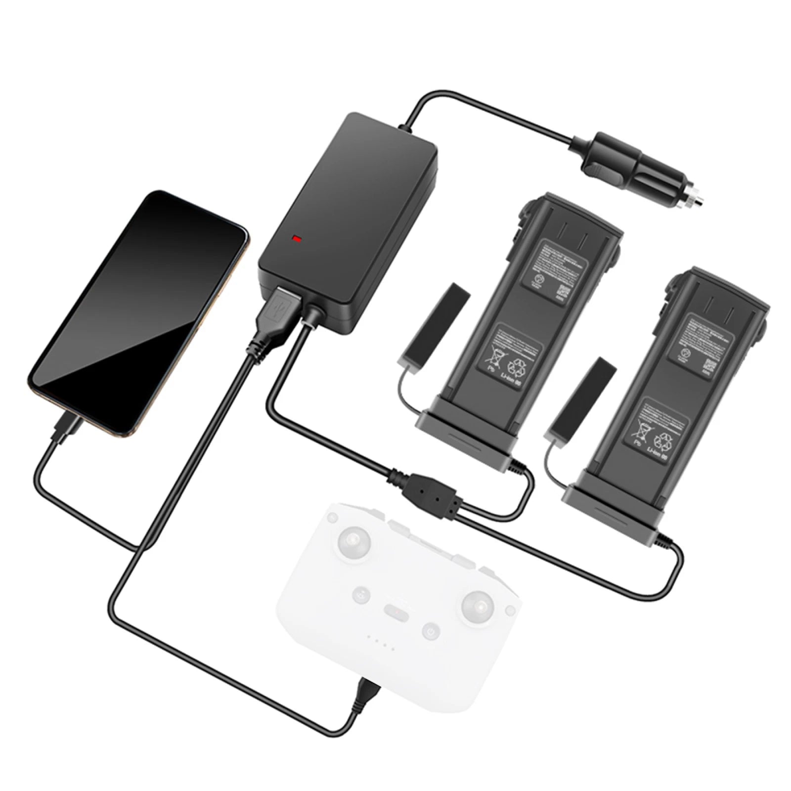 Drone Battery Charging 4 In 1 Car Charger For Dji Mavic 3 Drone